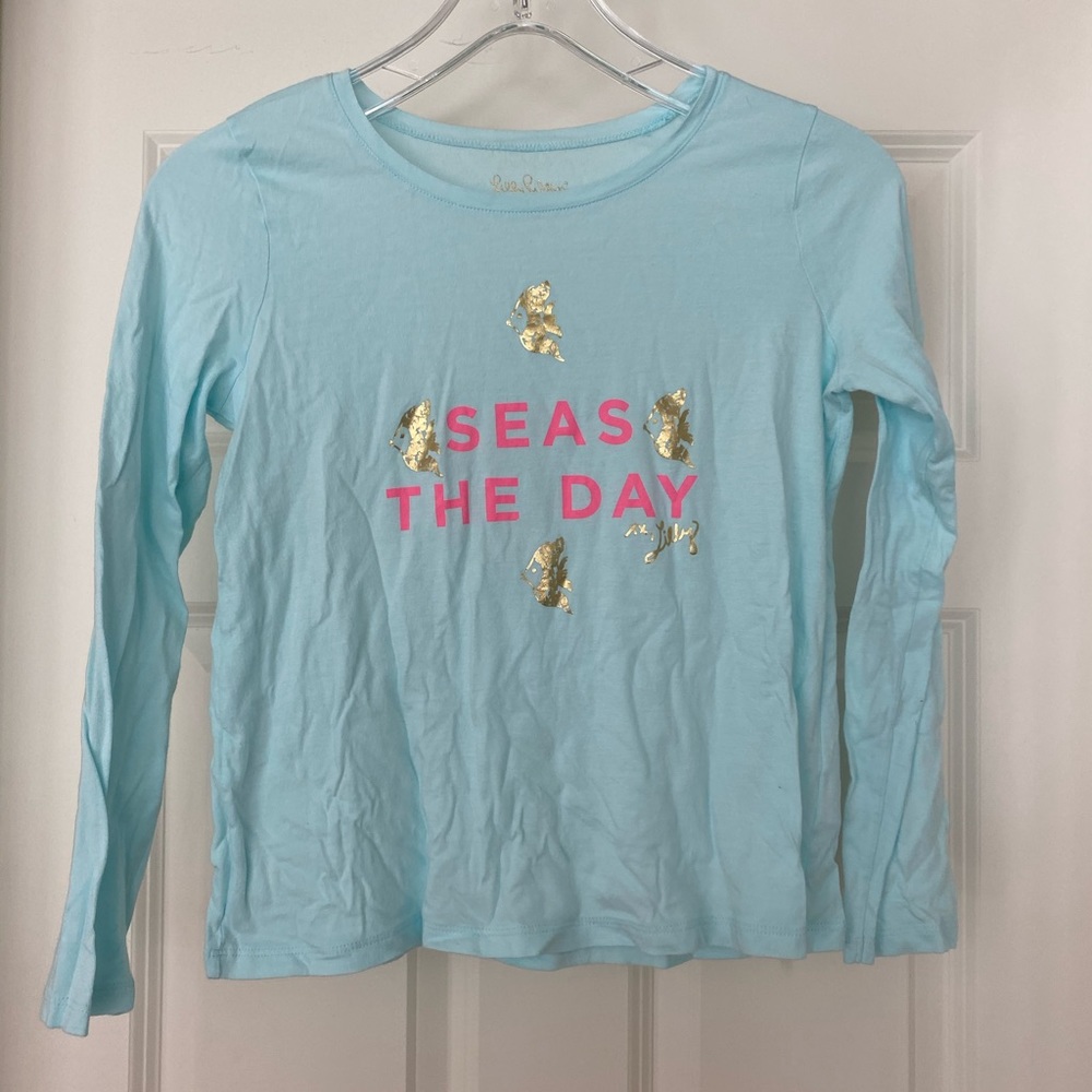 Girls Lilly Pulitzer “SEAS THE DAY” l-sleeve xl